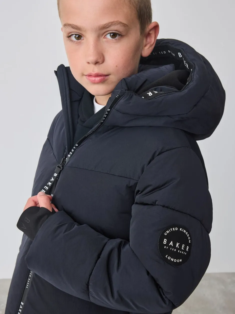 Jassen En Jacks|Schoolkleding|Baker by Ted Baker - Regenbestendig Gevoerd jack Marineblauw