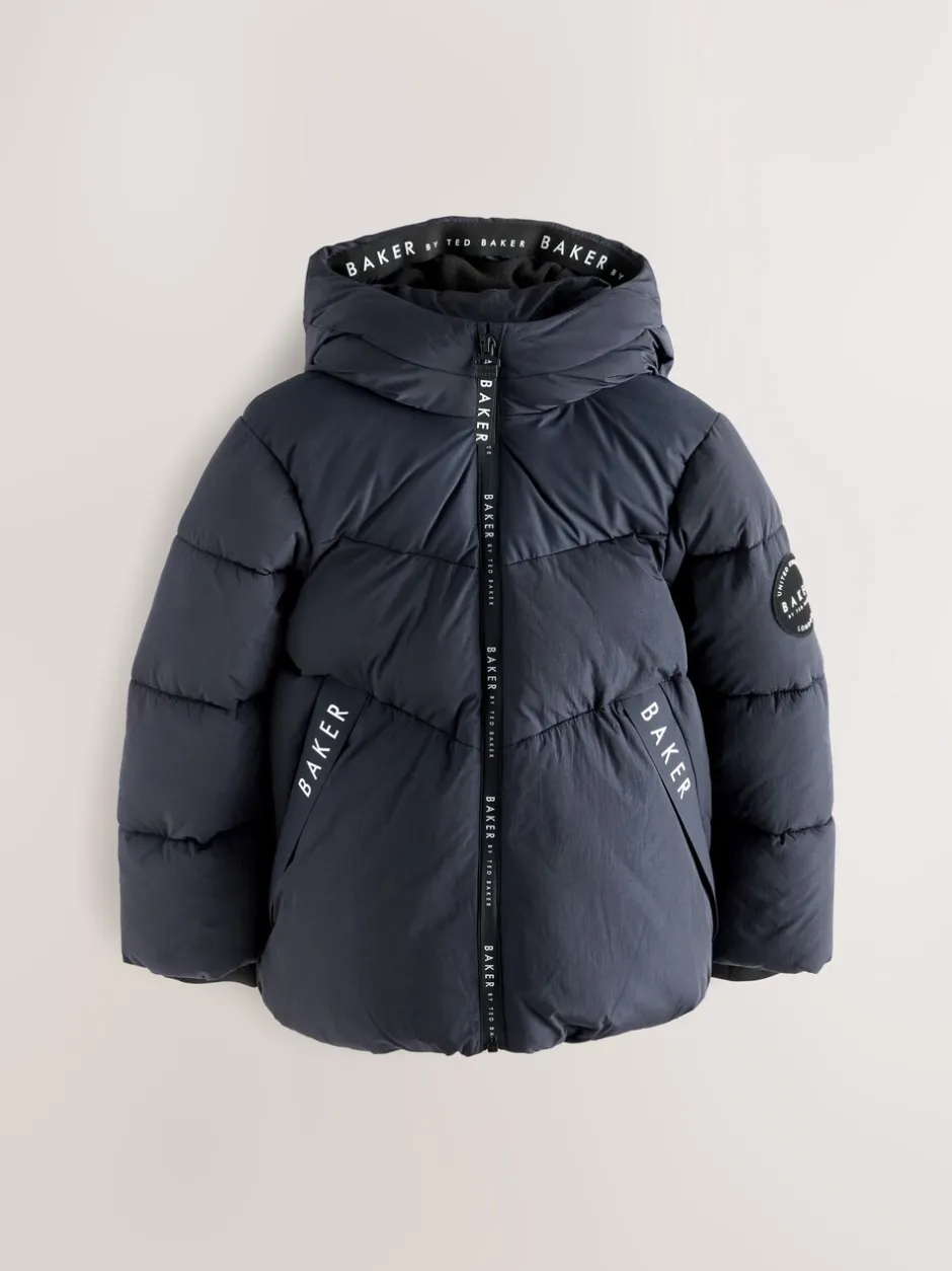 Jassen En Jacks|Schoolkleding|Baker by Ted Baker - Regenbestendig Gevoerd jack Marineblauw
