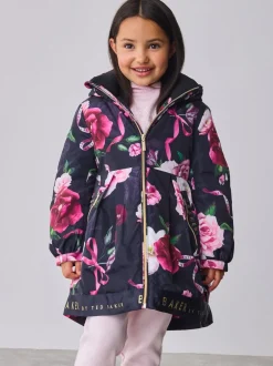 Jassen En Jacks|Baker by Ted Baker - regenjas met merklogo op de zoom Marineblauw