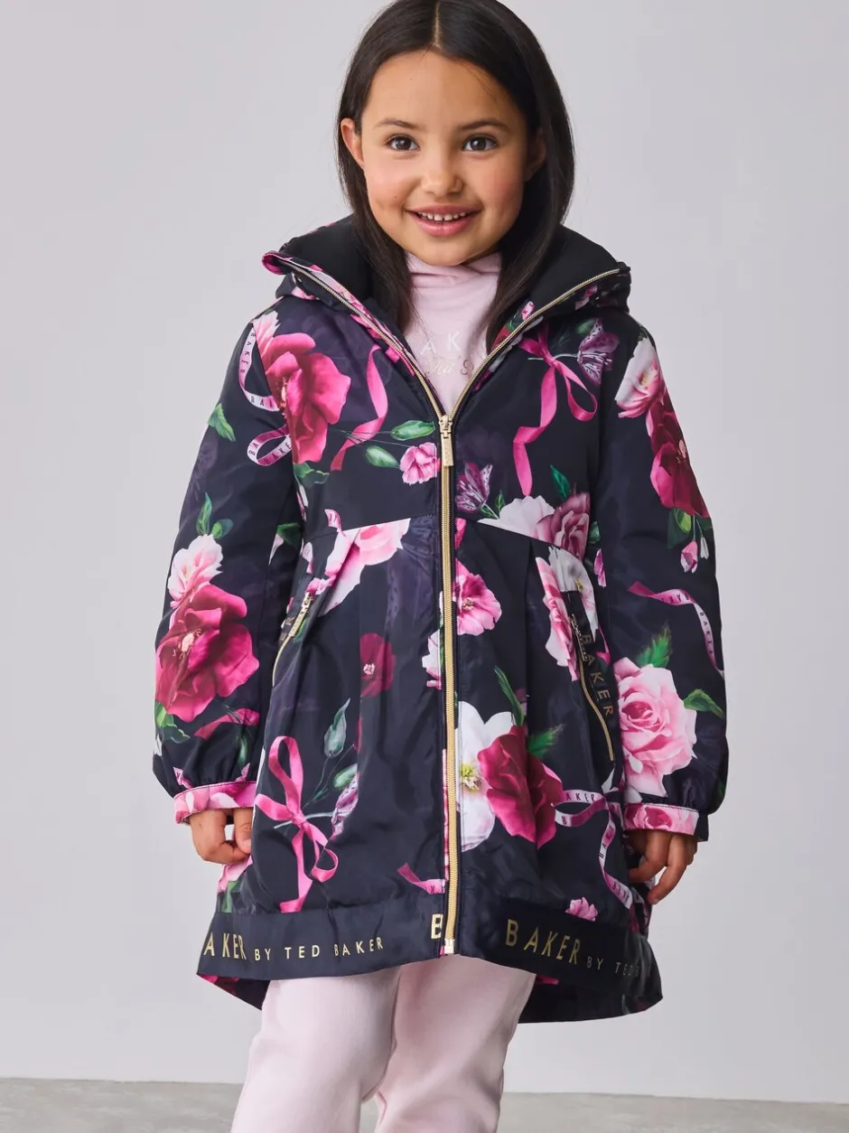 Jassen En Jacks|Baker by Ted Baker - regenjas met merklogo op de zoom Marineblauw