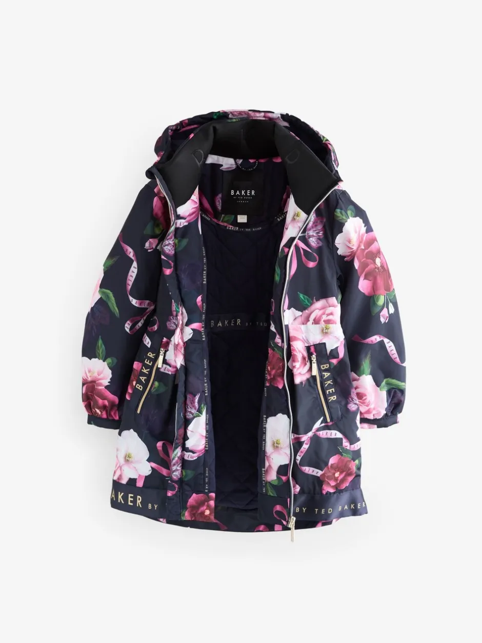 Jassen En Jacks|Baker by Ted Baker - regenjas met merklogo op de zoom Marineblauw