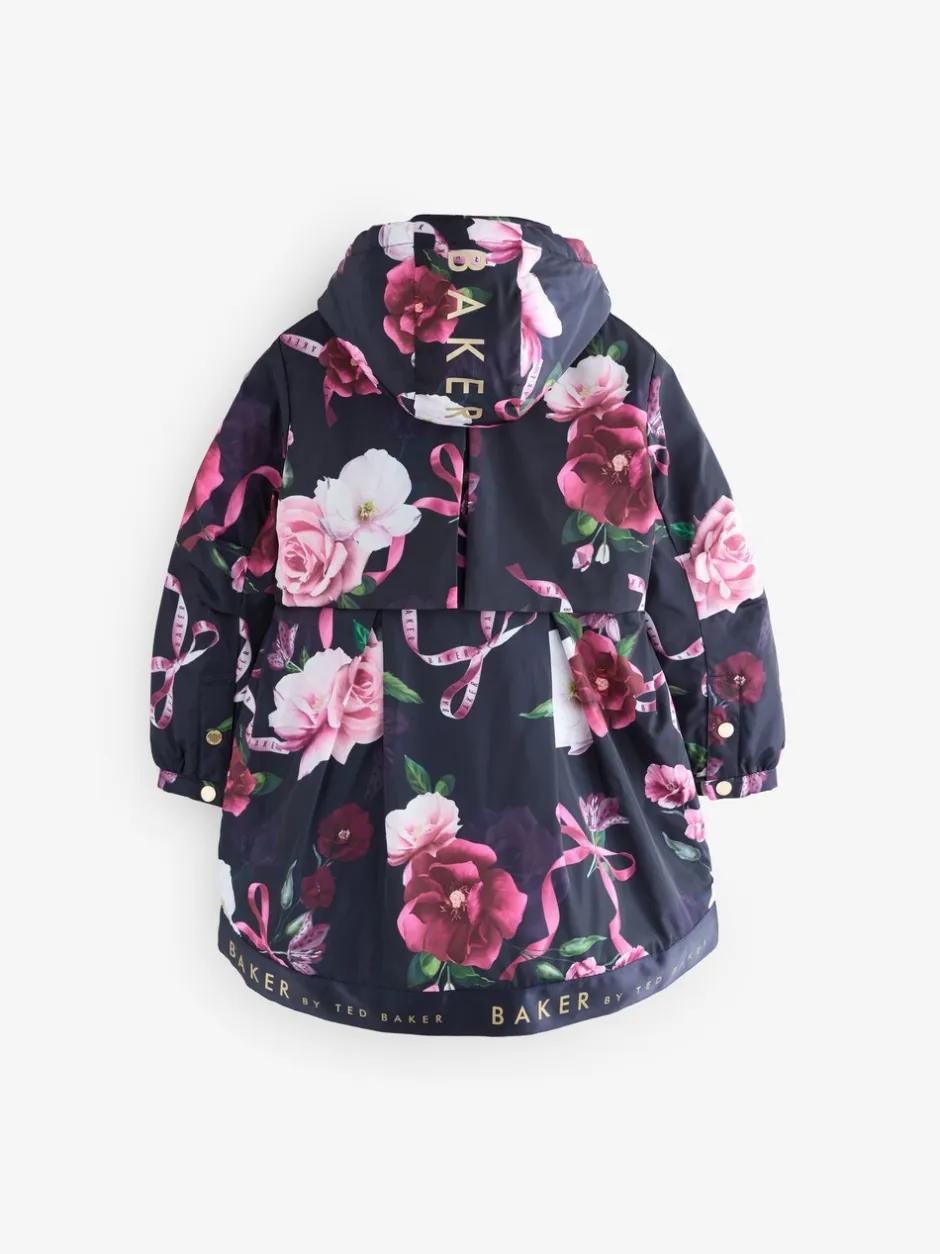 Jassen En Jacks|Baker by Ted Baker - regenjas met merklogo op de zoom Marineblauw