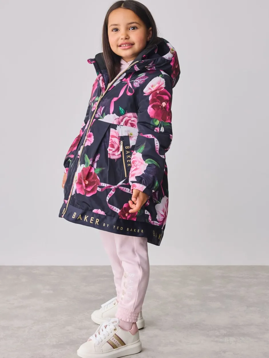 Jassen En Jacks|Baker by Ted Baker - regenjas met merklogo op de zoom Marineblauw