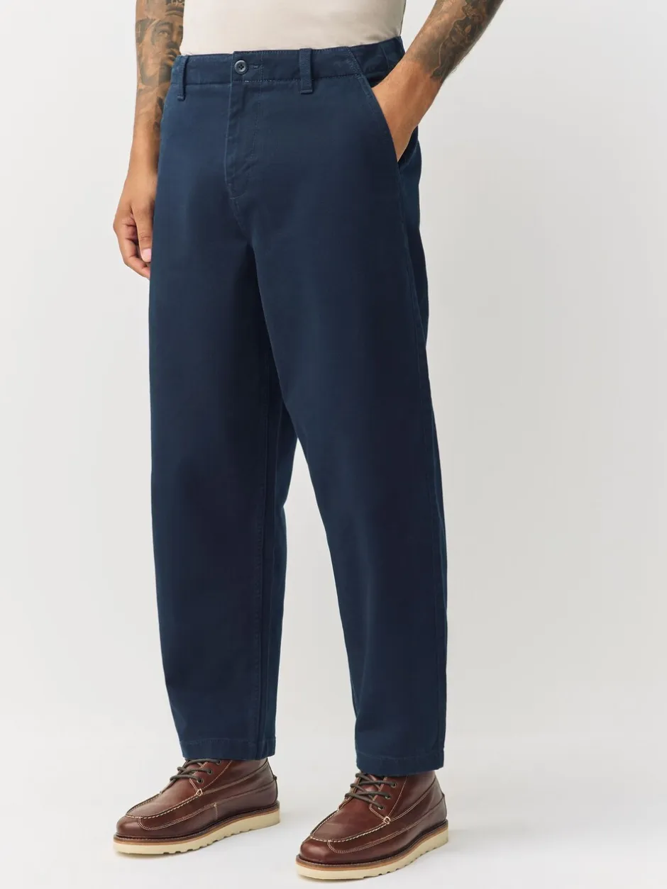 Broeken En Chino's*Next - Barrel Fit - Authentic Cotton Rich Stretch Trousers Marineblauw