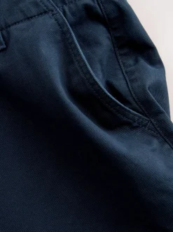 Broeken En Chino's*Next - Barrel Fit - Authentic Cotton Rich Stretch Trousers Marineblauw