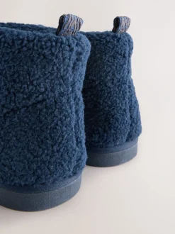 Pantoffels|Loungewear|Next - Borg pantoffels Marineblauw