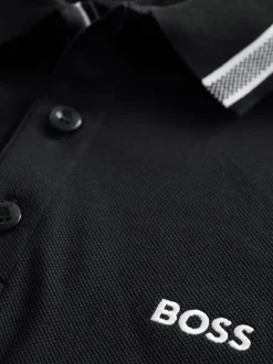 Poloshirts|BOSS Marineblauw - Regular Fit Paddy poloshirt met contrasterende kraag