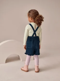 Rompertjes En Tuinbroeken|Tuinbroeken*Next Marineblauw - Bunny Corduroy Dungarees Top and Tights Set (3mths-7yrs)