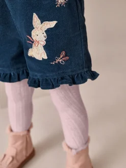 Rompertjes En Tuinbroeken|Tuinbroeken*Next Marineblauw - Bunny Corduroy Dungarees Top and Tights Set (3mths-7yrs)