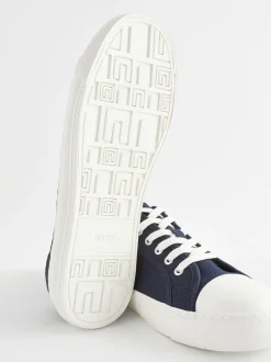 Sneakers|Next - Canvas honkbalsneakers Marineblauw