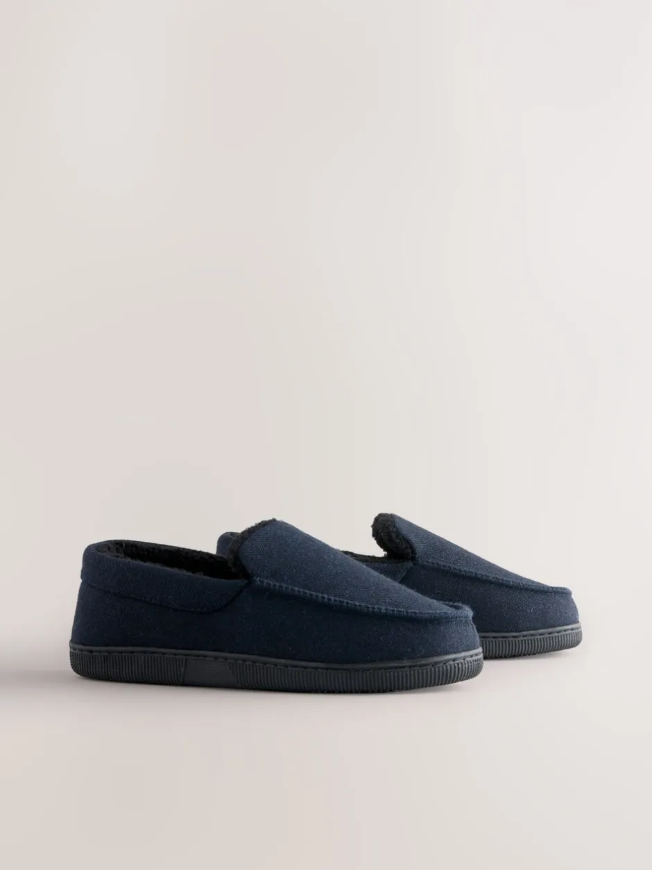 Pantoffels|Loungewear*Next - Closed Back Textured Slippers Marineblauw