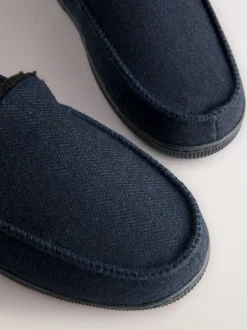 Pantoffels|Loungewear*Next - Closed Back Textured Slippers Marineblauw