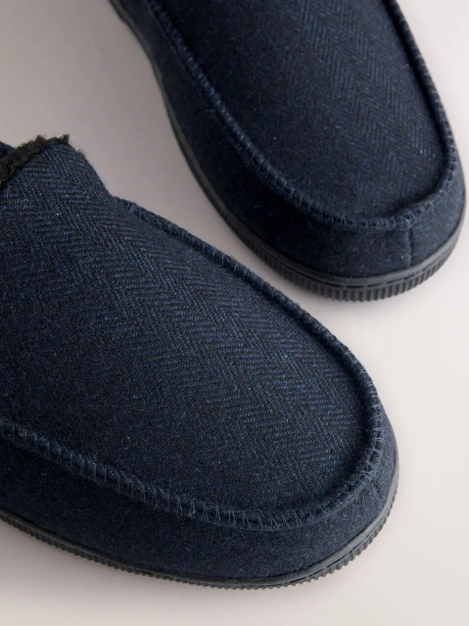 Pantoffels|Loungewear*Next - Closed Back Textured Slippers Marineblauw