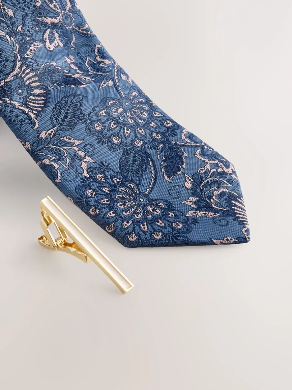 Stropdassen En Pochets*Next - Design stropdas en clip Marineblauw