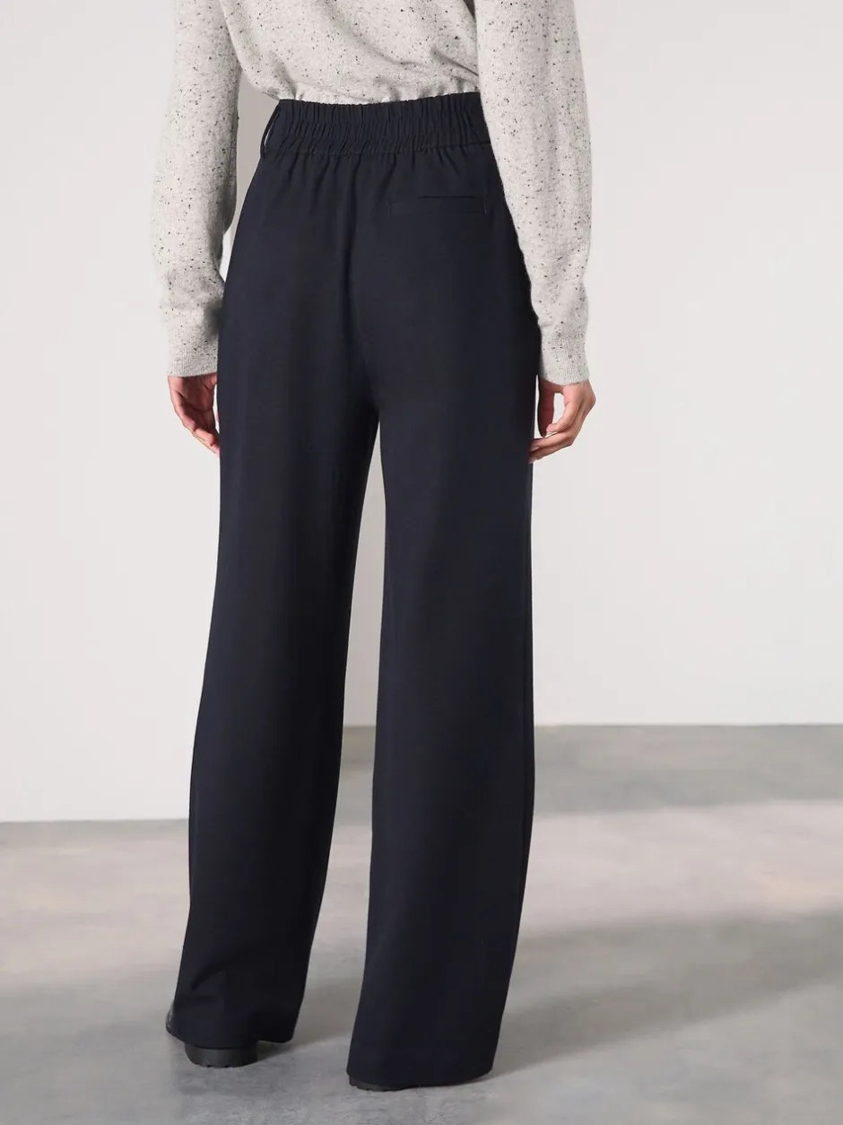 Broeken*Next Marineblauw - Elastic Back Wide Leg Trousers With Wool