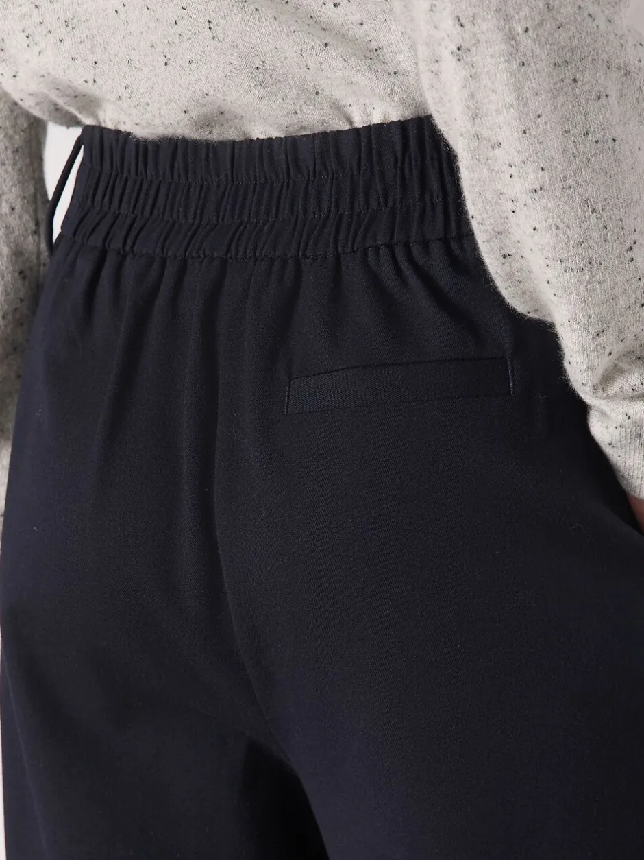 Broeken*Next Marineblauw - Elastic Back Wide Leg Trousers With Wool