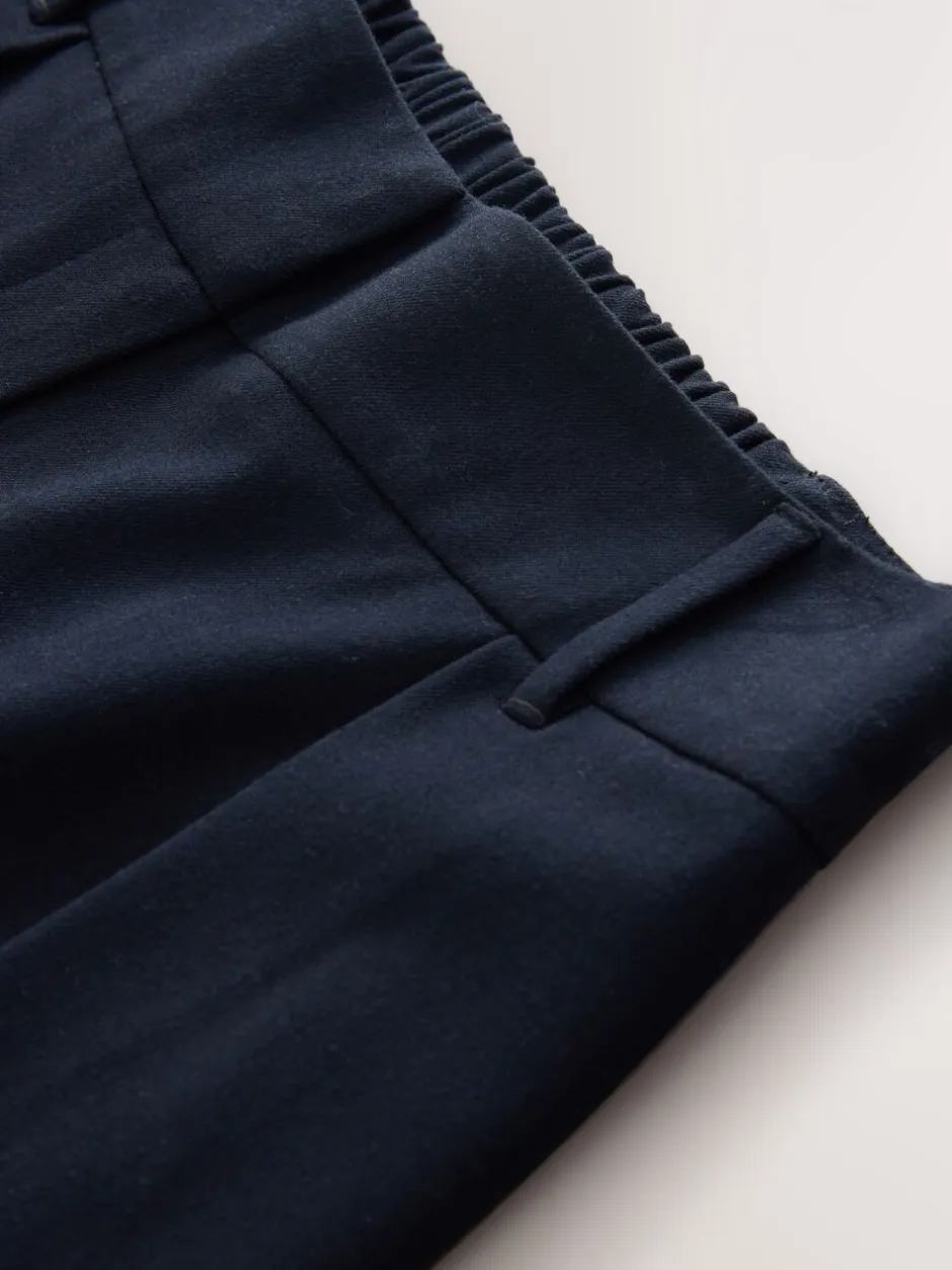 Broeken*Next Marineblauw - Elastic Back Wide Leg Trousers With Wool