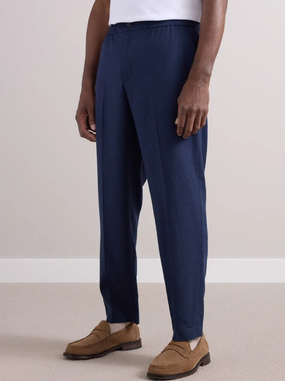 Formele Broek*Next - Elasticated Waist Wool Rich Textured Formal Trousers Marineblauw