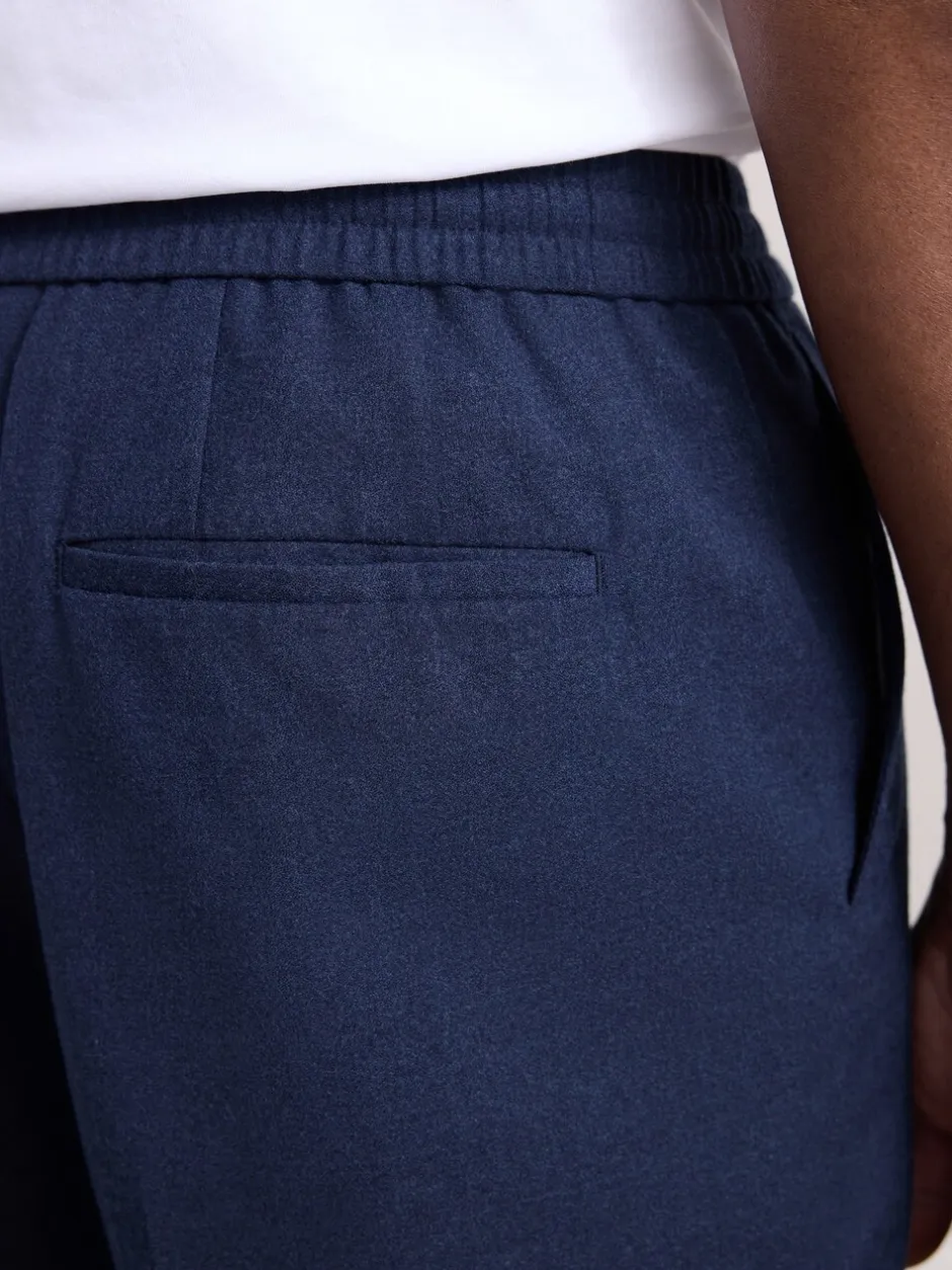 Formele Broek*Next - Elasticated Waist Wool Rich Textured Formal Trousers Marineblauw