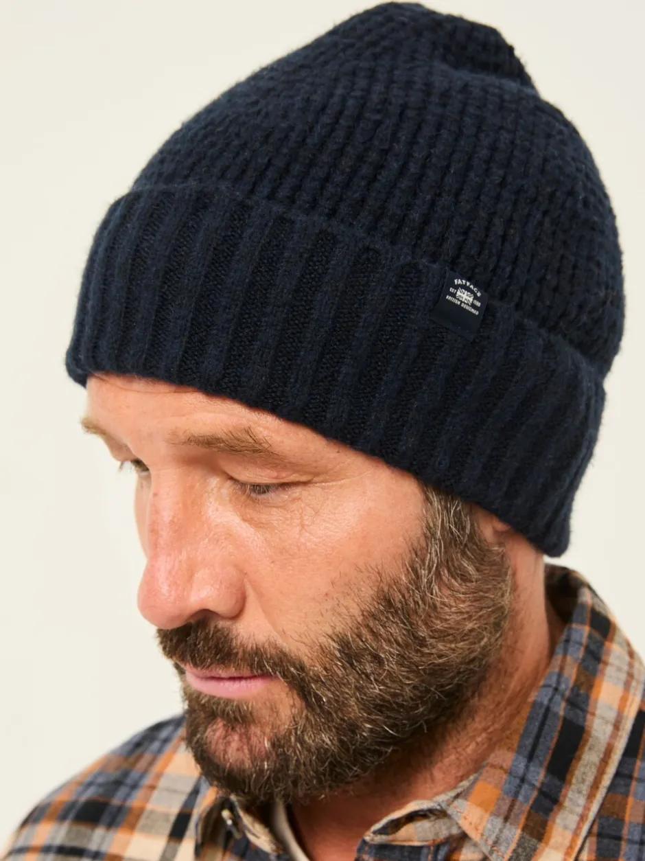 Mutsen, Sjaals En Handschoenen*Fat Face - FatFace beanie met wafelpatroon Marineblauw
