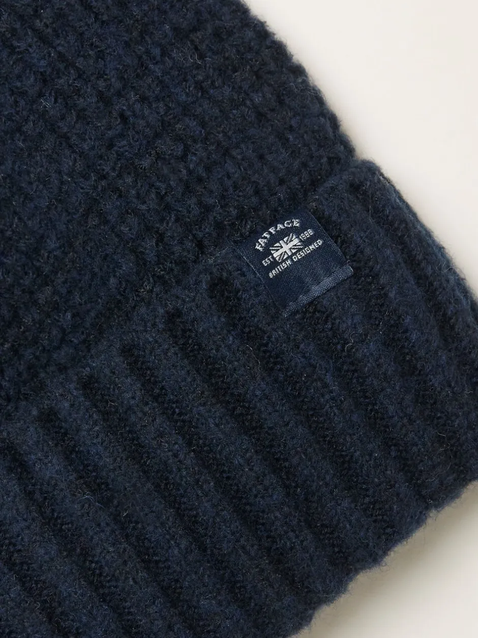 Mutsen, Sjaals En Handschoenen*Fat Face - FatFace beanie met wafelpatroon Marineblauw
