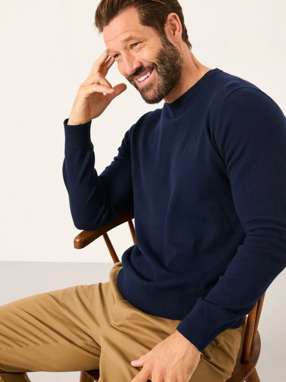 Gebreide Kleding|Fat Face - FatFace Crew Neck Knitted Jumper Marineblauw