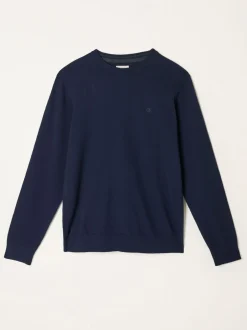 Gebreide Kleding|Fat Face - FatFace Crew Neck Knitted Jumper Marineblauw