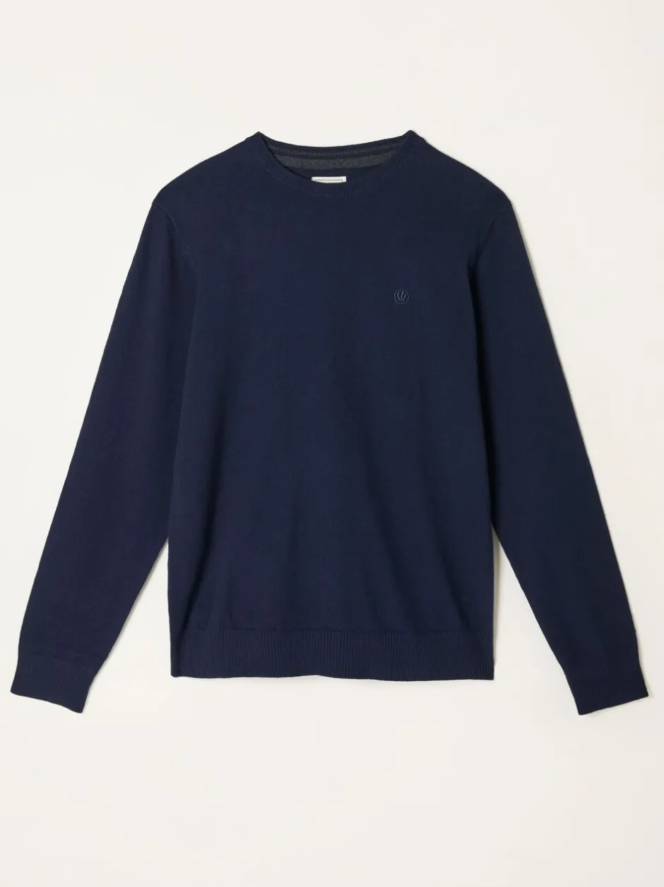 Gebreide Kleding|Fat Face - FatFace Crew Neck Knitted Jumper Marineblauw