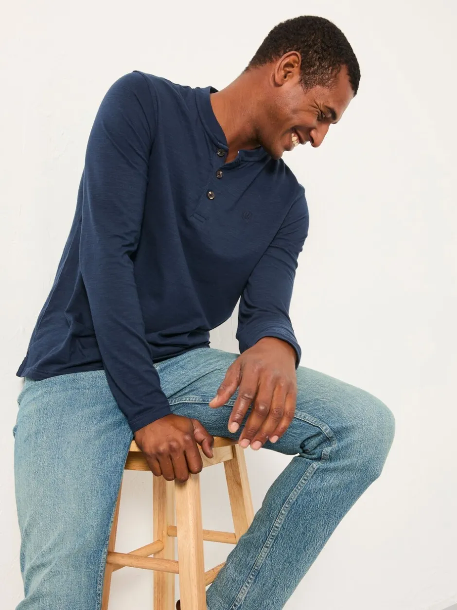 Loungewear|Fat Face - FatFace Long Sleeve Woodside Slub Marineblauw