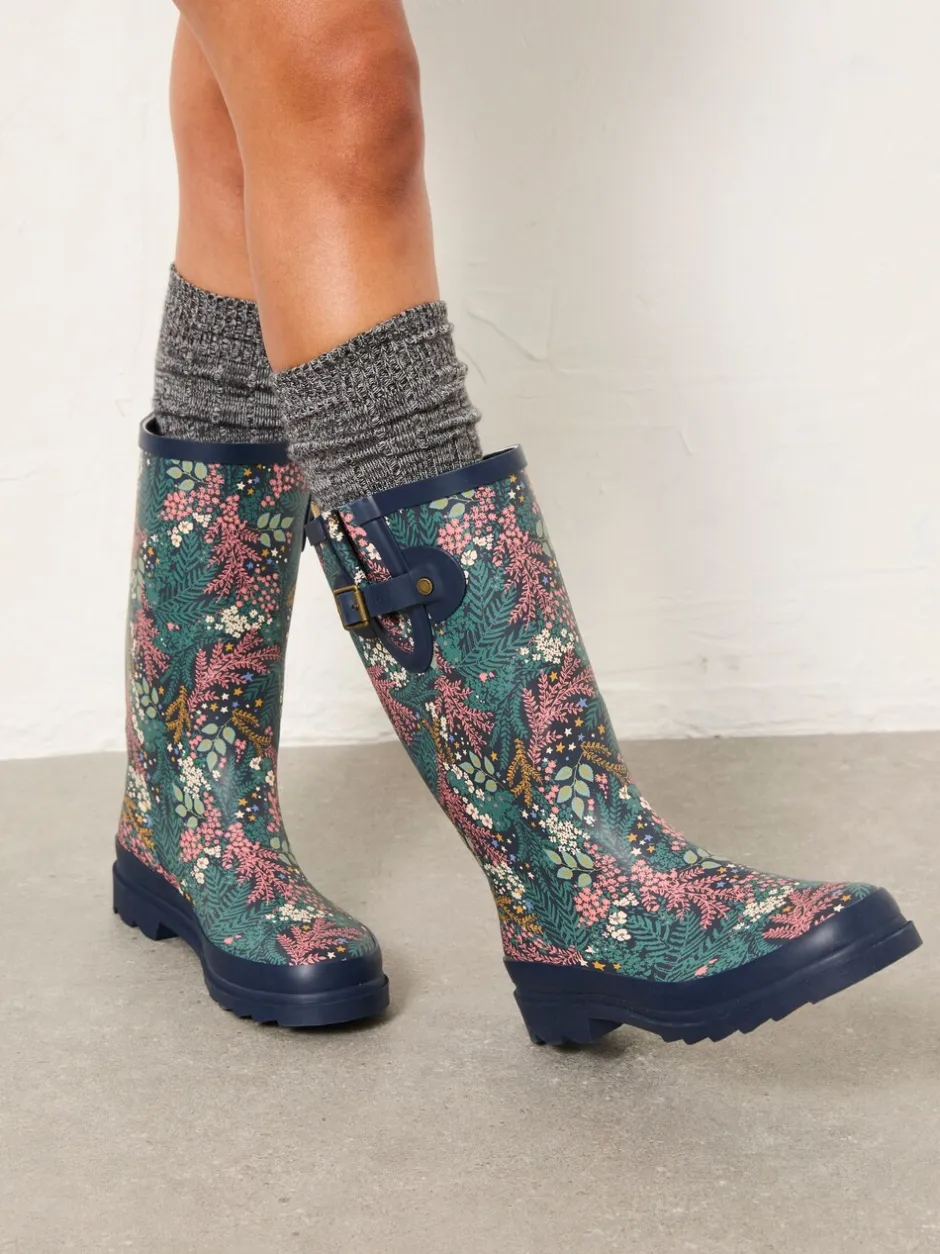 Laarzen*Fat Face - FatFace Rubber Printed Welly Marineblauw