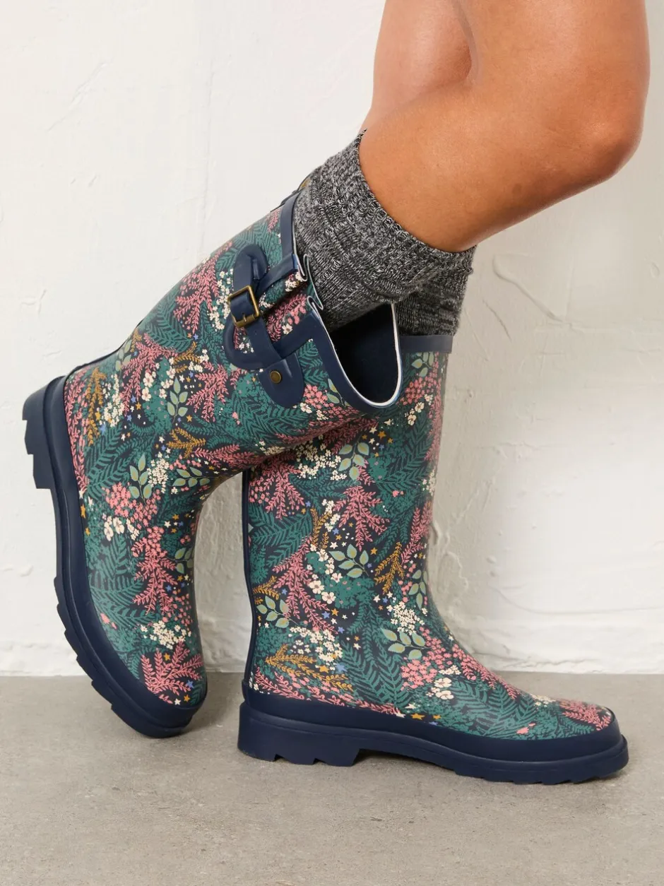 Laarzen*Fat Face - FatFace Rubber Printed Welly Marineblauw