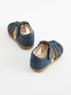 Eerste Schoentjes*Next - First Walker babysandalen van leer met klittenbandsluiting Marineblauw