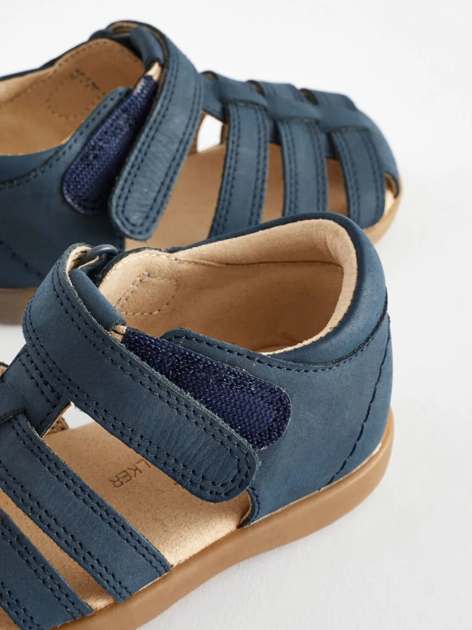 Eerste Schoentjes*Next - First Walker babysandalen van leer met klittenbandsluiting Marineblauw