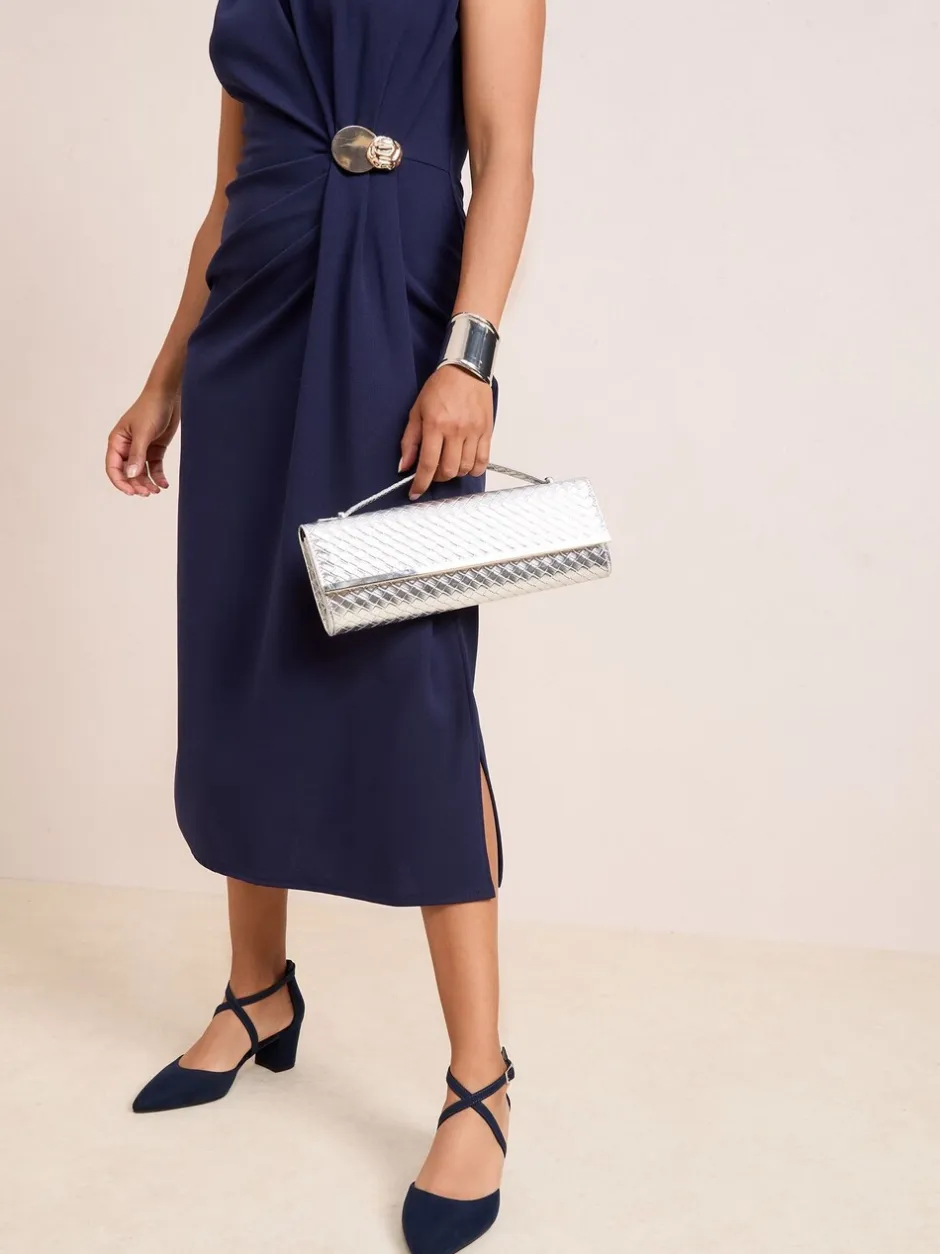 Schoenen Met Hakken*Friends Like These - pumps met blokhak en gekruiste bandjes Marineblauw