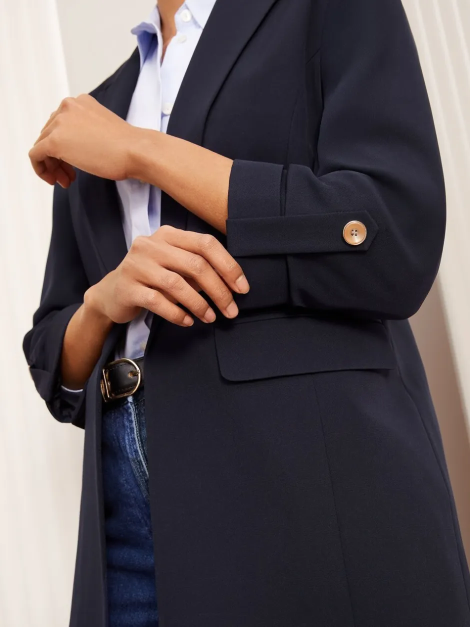 Kostuums En Werkkleding*Friends Like These - maatgesneden blazer met mouwdetails Marineblauw