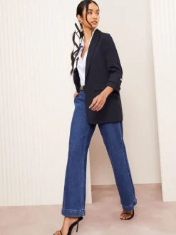 Kostuums En Werkkleding*Friends Like These - maatgesneden blazer met mouwdetails Marineblauw