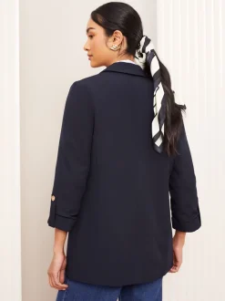 Kostuums En Werkkleding*Friends Like These - maatgesneden blazer met mouwdetails Marineblauw
