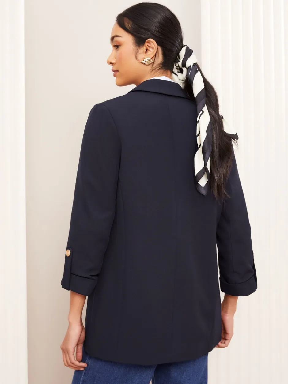 Kostuums En Werkkleding*Friends Like These - maatgesneden blazer met mouwdetails Marineblauw
