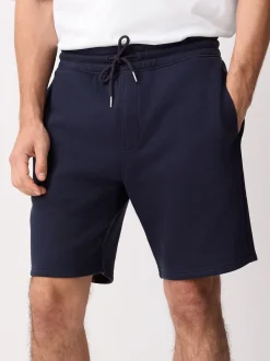 Shorts|Next - Geborstelde jersey shorts met ritszakken Marineblauw