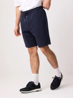 Shorts|Next - Geborstelde jersey shorts met ritszakken Marineblauw