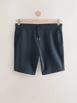 Shorts|Next - Geborstelde jersey shorts met ritszakken Marineblauw
