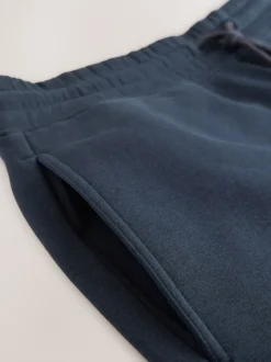 Shorts|Next - Geborstelde jersey shorts met ritszakken Marineblauw