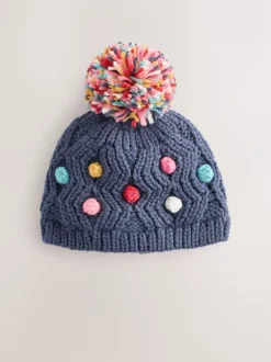 Mutsjes En Antikrabwantjes|Mutsen, Handschoenen En Sjaals*Next Marineblauw - Gebreide babymuts met vrolijke pompon (0mnd-2jr)