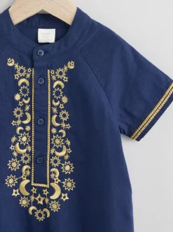 Rompertjes En Tuinbroeken|Next - Gelegenheidsrompertje voor baby's (0mnd -2jr) Marineblauw