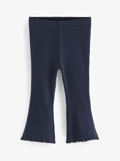 Broeken En Leggings|Next Marineblauw - Geribbelde flare legging (3 mnd-7 jr)