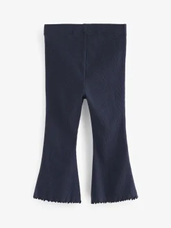 Broeken En Leggings|Next Marineblauw - Geribbelde flare legging (3 mnd-7 jr)