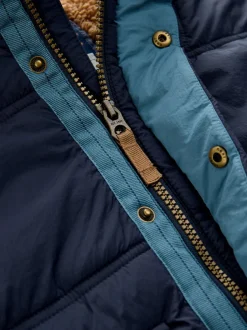 Jassen, Jacks En Kinderwagenpakjes|Schoolkleding*Next - Gewatteerde, regenbestendige jas met borgvoering (3mnd-7jr) Marineblauw