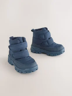 Boots|Next - Gewatteerde laarzen met klittenbandsluiting Marineblauw