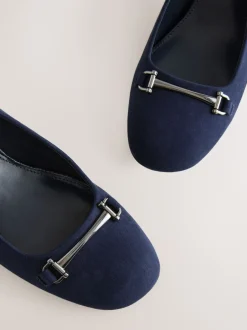 Ruimvallend En Extraruimvallend|Schoenen Met Hakken|Next - Hardware Slingback Block Heels Marineblauw