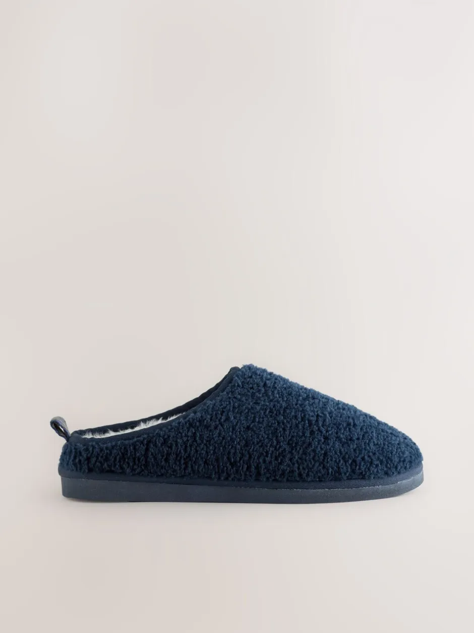 Pantoffels|Loungewear|Next - Instappantoffels met borgvoering Marineblauw